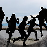 Schattenhafte Umrisse von Menschen