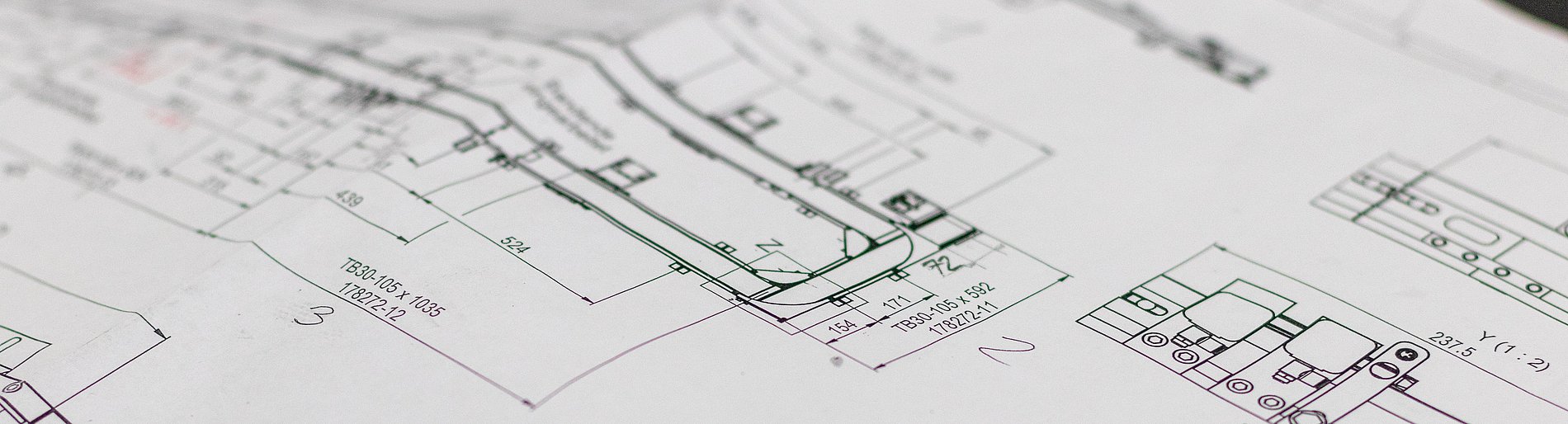 Detailaufnahme aus einem Bauplan