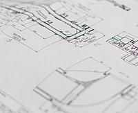 Detailaufnahme aus einem Bauplan