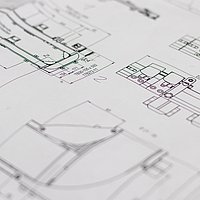 Detailaufnahme aus einem Bauplan