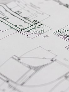 Detailaufnahme aus einem Bauplan