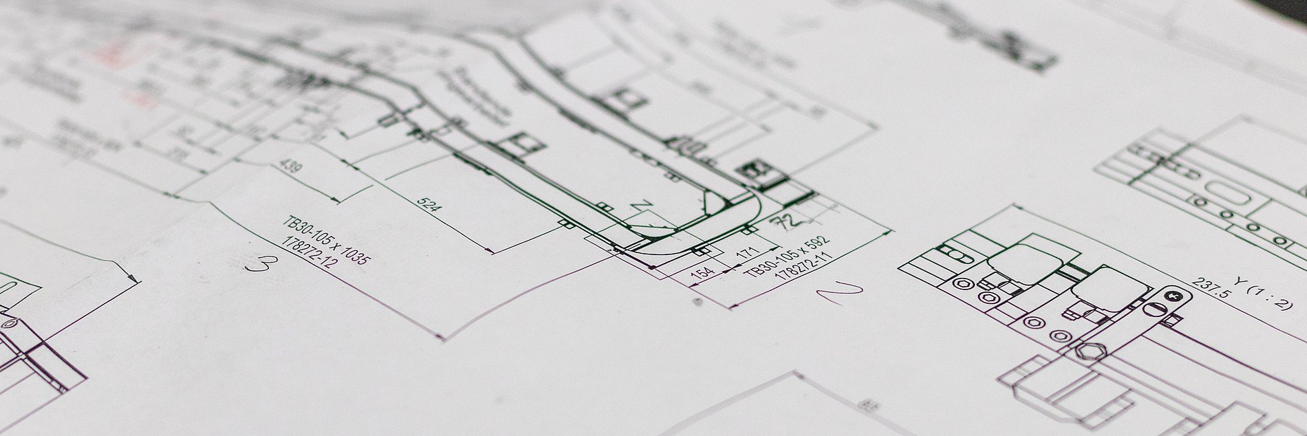 Detailaufnahme aus einem Bauplan